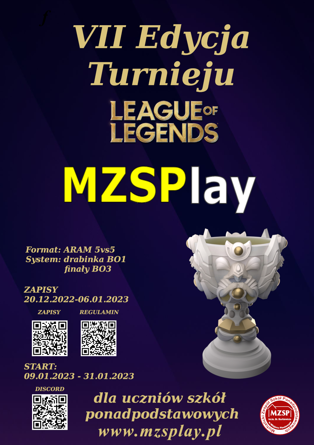 Turniej League of Legends dla szkół Ponadpodstawowych 2023